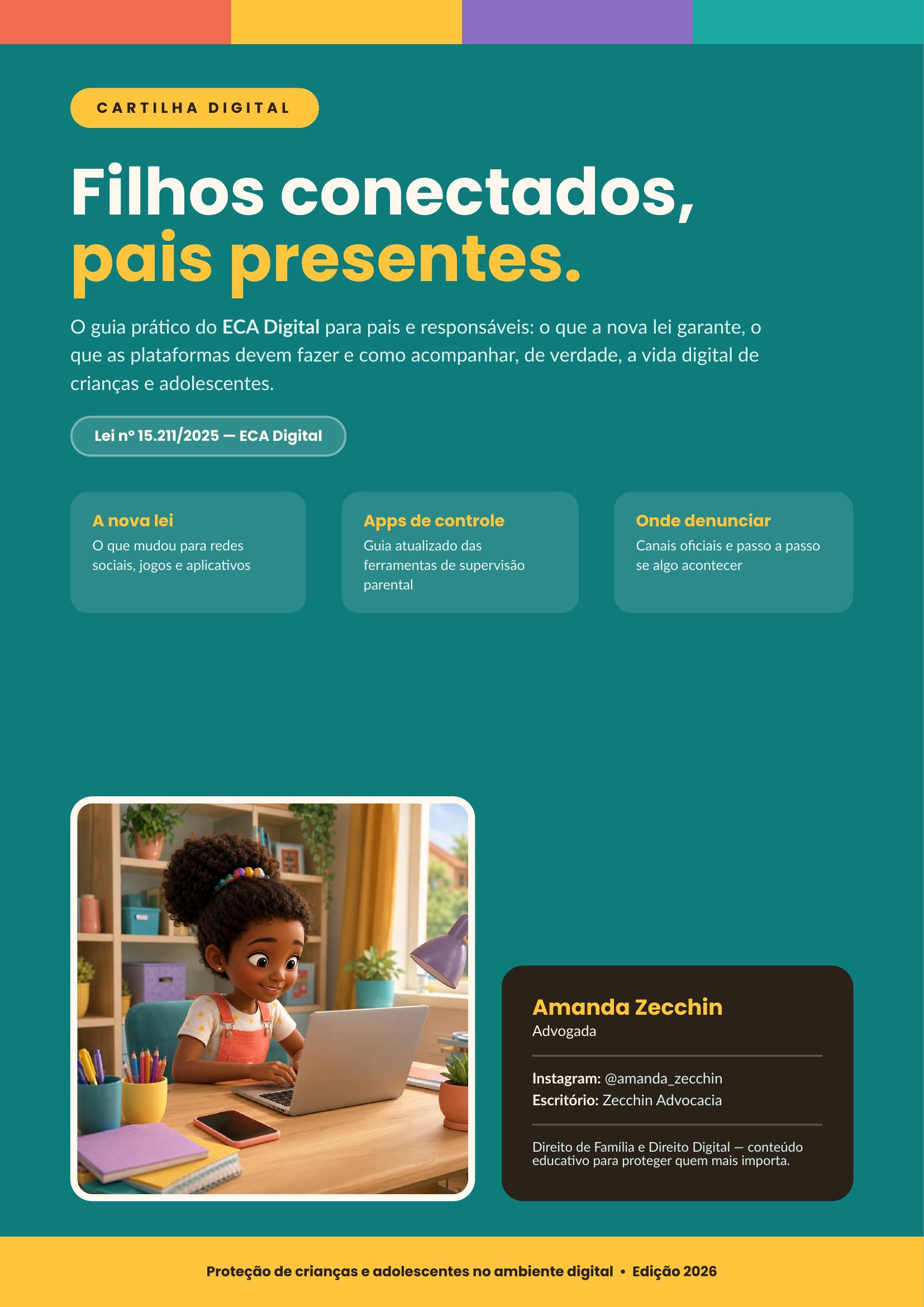Capa da Cartilha ECA Digital, de Amanda Zecchin